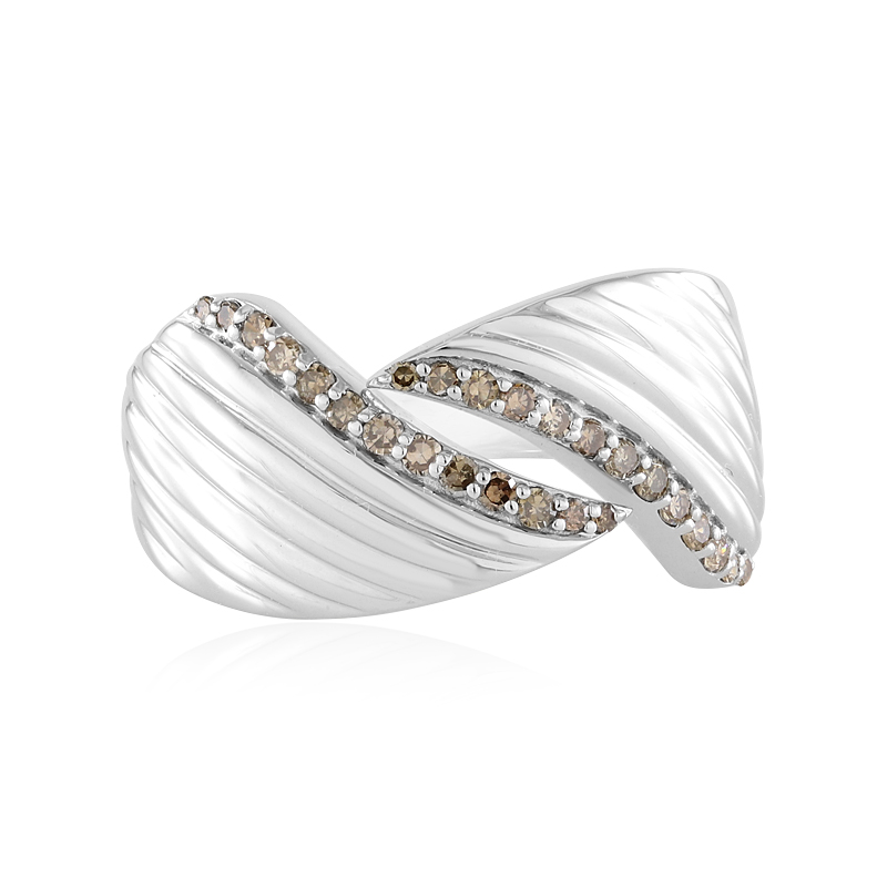 I2 Champagner-Diamant-Silberring (de Melo)