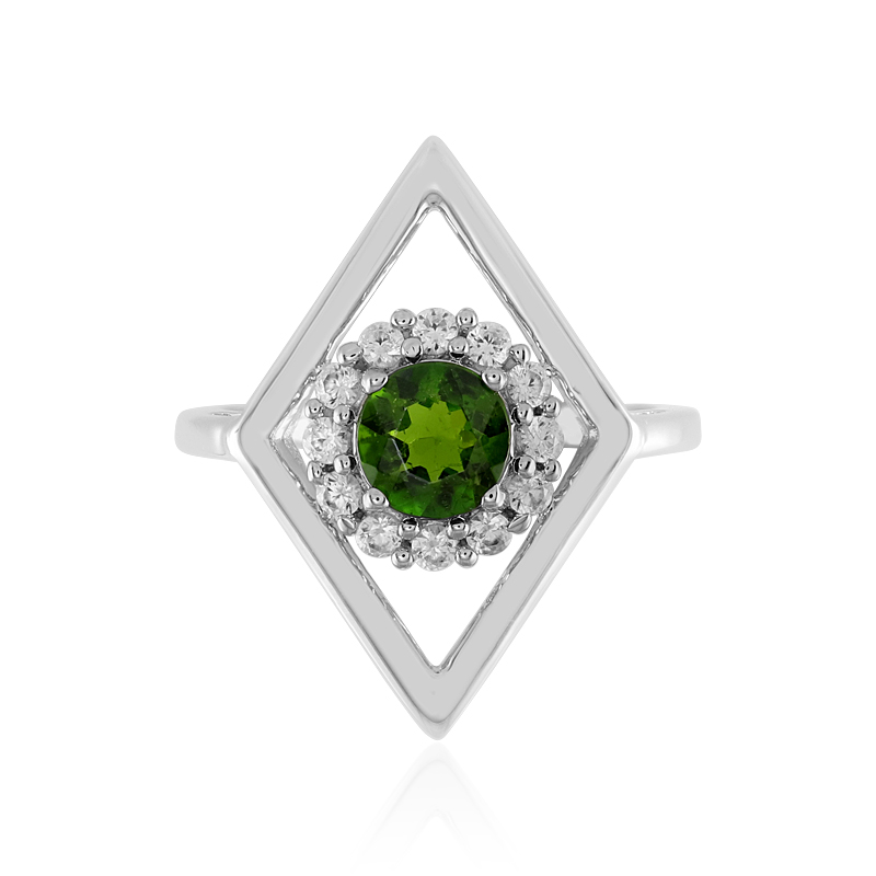 Russischer Diopsid-Silberring