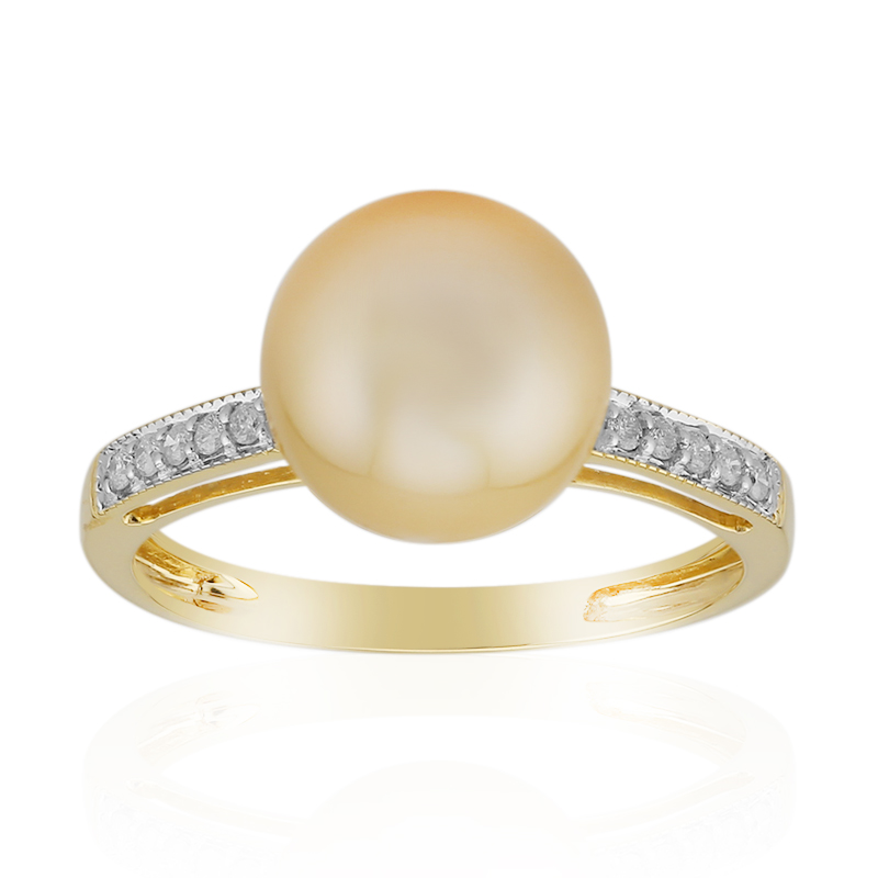 Goldene Kabira-Südseeperlen-Goldring (TPC)