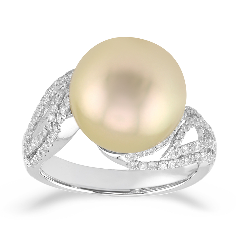 Goldene Kabira-Südseeperlen-Goldring (TPC)