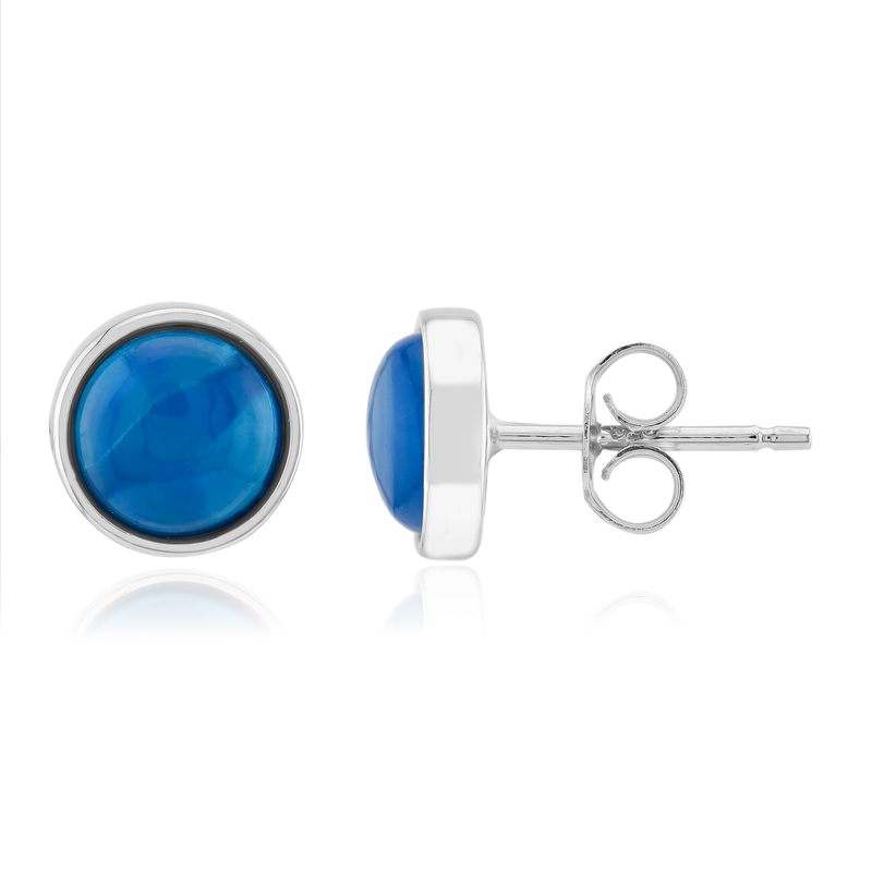 Äthiopischer Blauer Opal-Silberohrringe