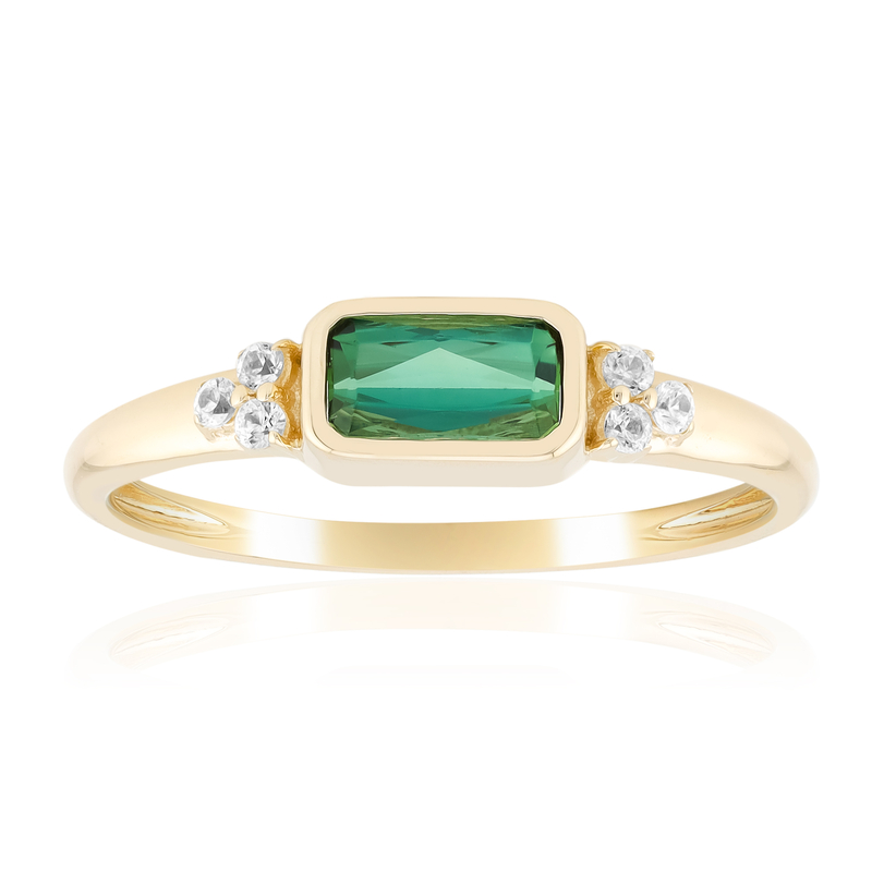 Brasilianischer Grüner Turmalin-Goldring