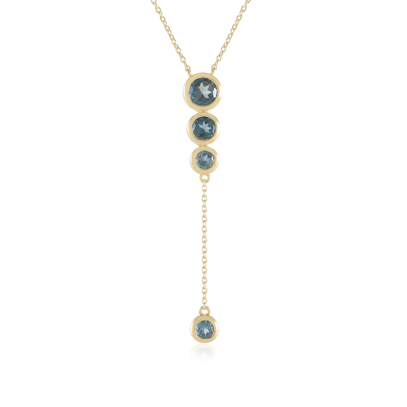 Londonblauer Topas-Silbercollier (de Melo)