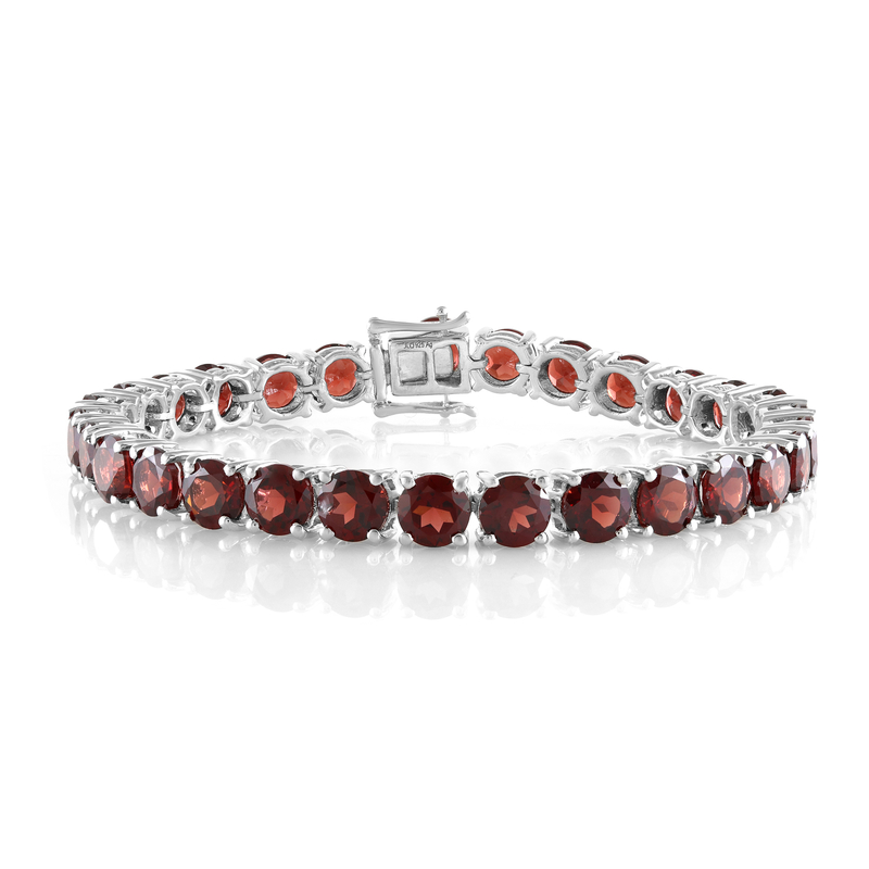Mosambik-Granat-Silberarmband