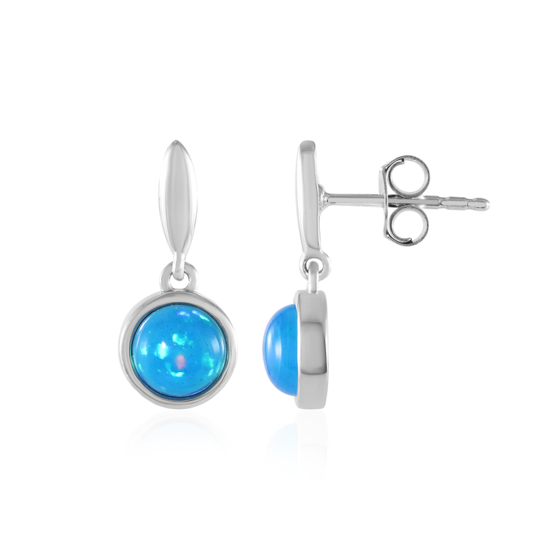 Äthiopischer Blauer Opal-Silberohrringe