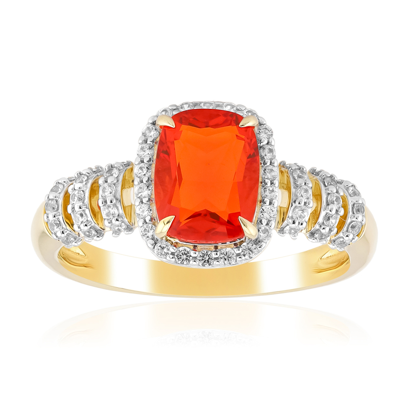 AAA-Mexikanischer Feueropal-Goldring