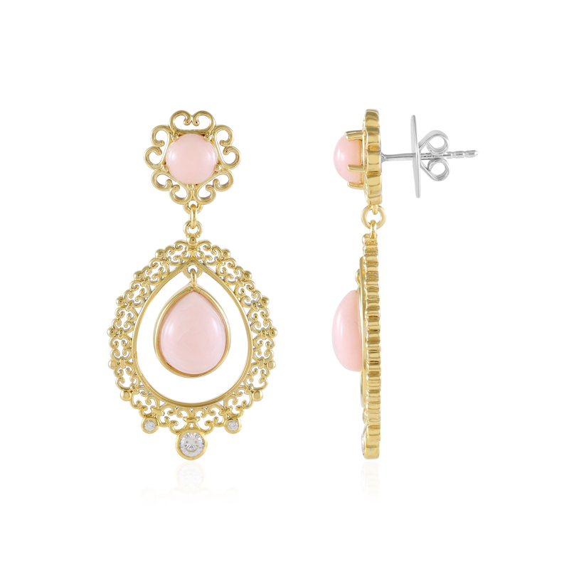 Pinkfarbener Opal-Silberohrringe (Dallas Prince Designs)