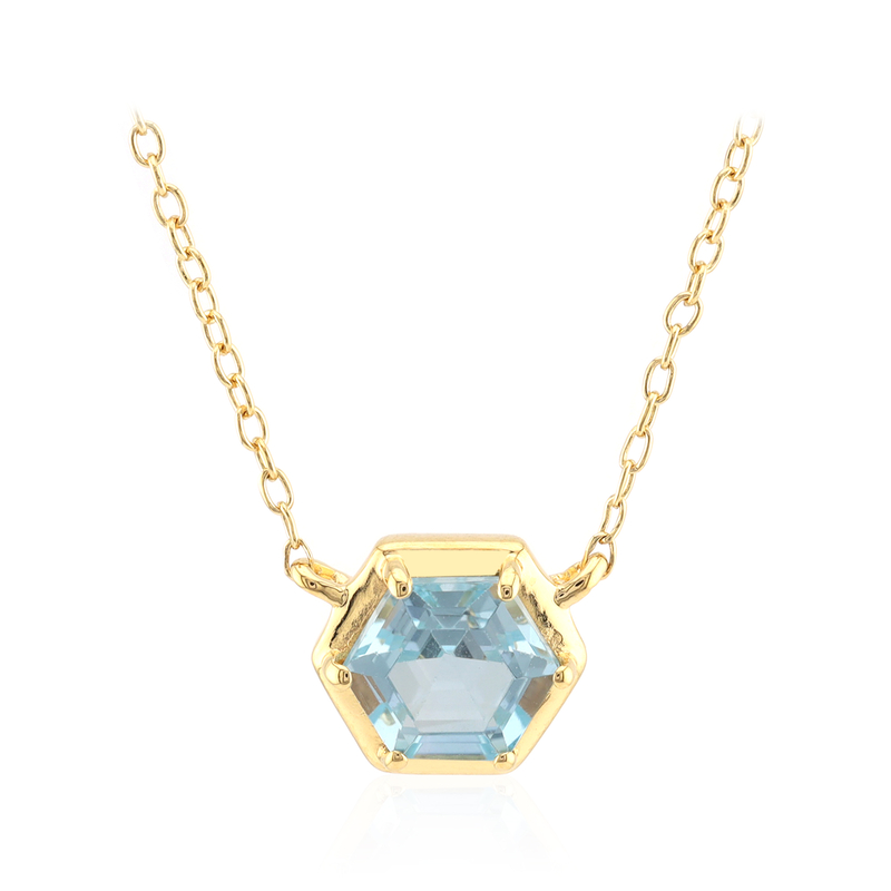 Himmelblauer Topas-Silbercollier