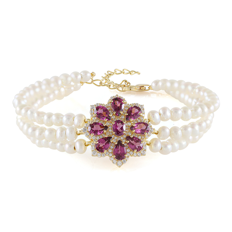 Magenta-Granat-Silberarmband (de Melo Essence)