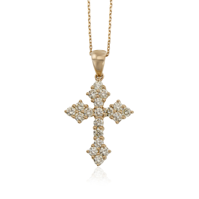 Gelber SI2 Brillant-Goldhalskette (CIRARI)