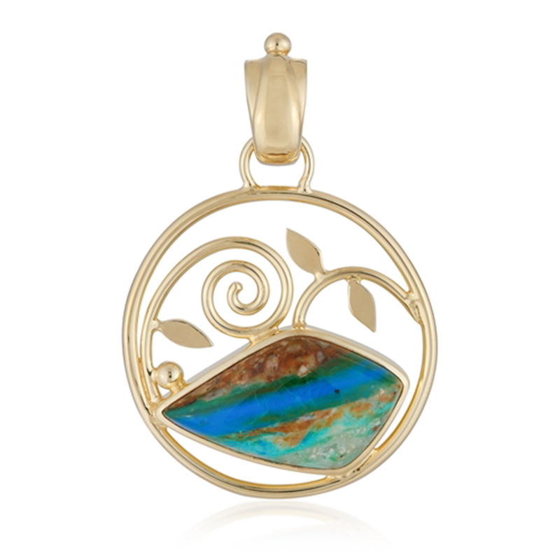 Atacama-Opal-Silberanhänger (Bali Barong)