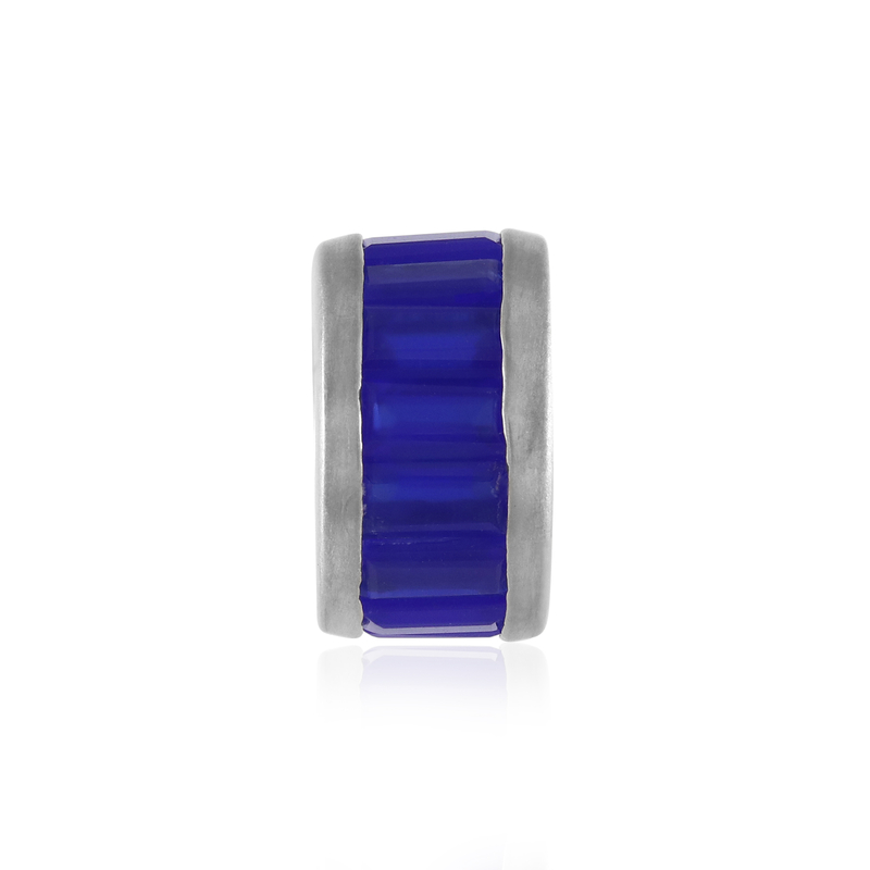Blauer Chalzedon-Silberanhänger (MONOSONO COLLECTION)