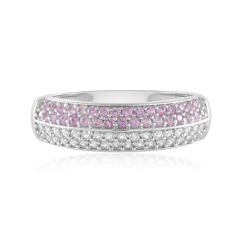 Pinkfarbener Saphir-Silberring