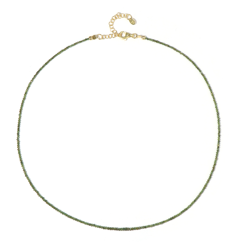 Grüner Diamant-Silberhalskette