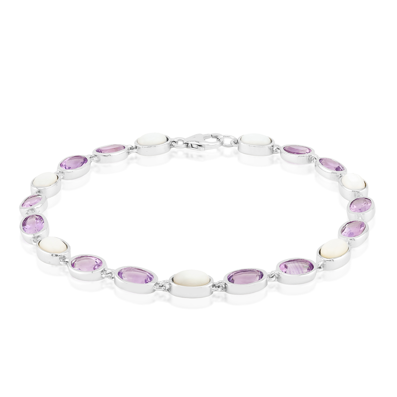 Edelstein-Silberarmband
