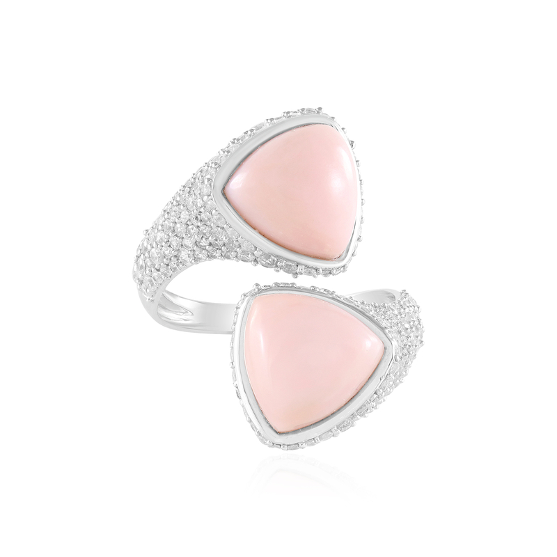 Pinkfarbener Opal-Silberring (de Melo Essence)