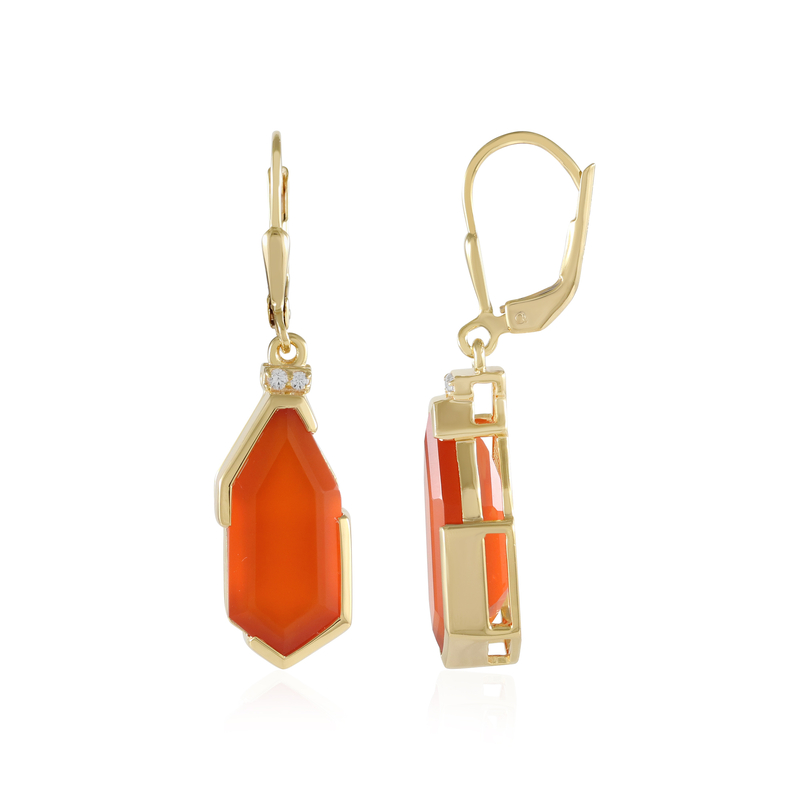 Roter Onyx-Silberohrringe