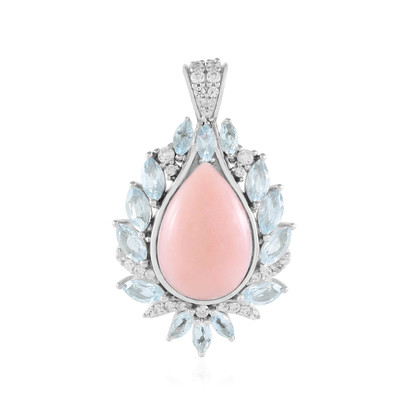 Pinkfarbener Opal-Silberanhänger (de Melo Essence)