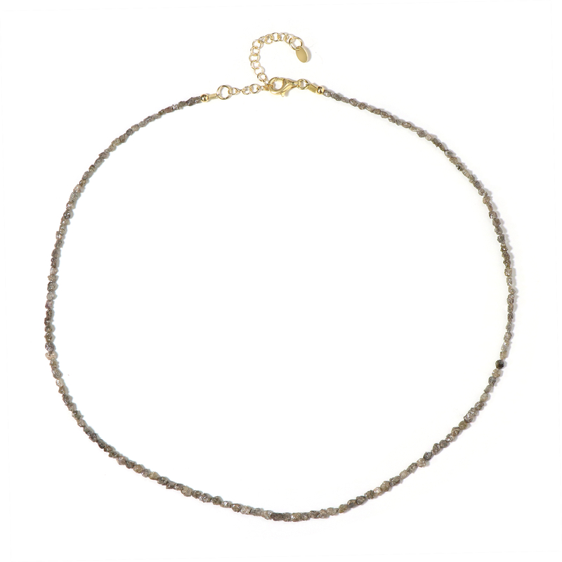 Champagner-Diamant-Silberhalskette