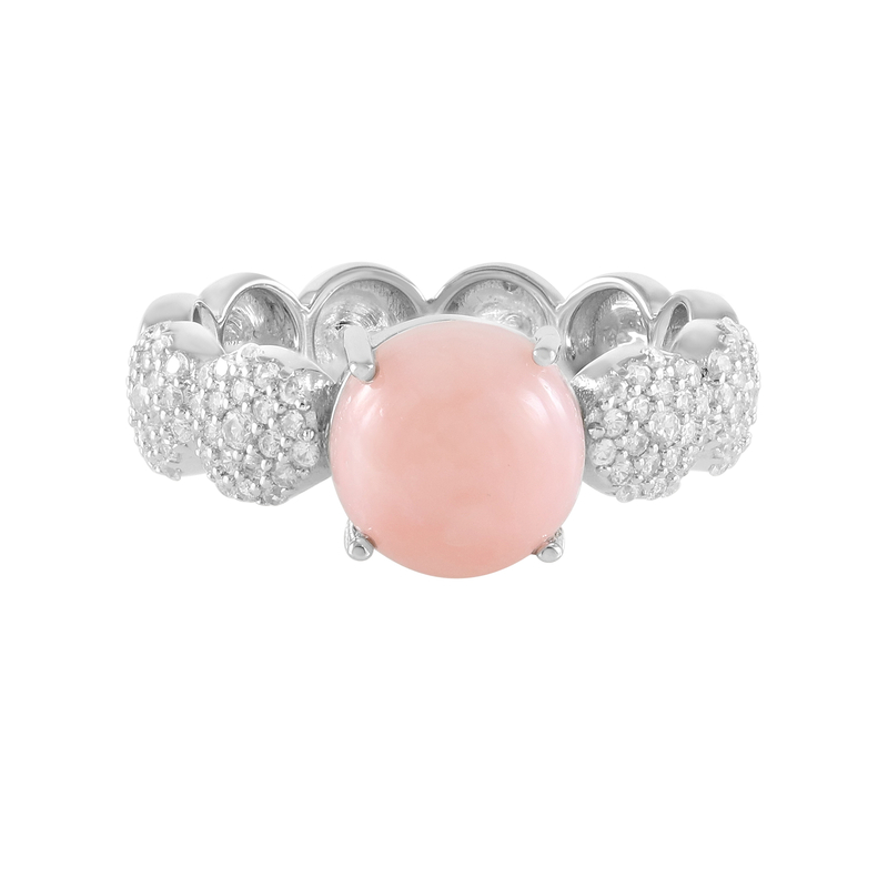 Pinkfarbener Opal-Silberring (de Melo Essence)