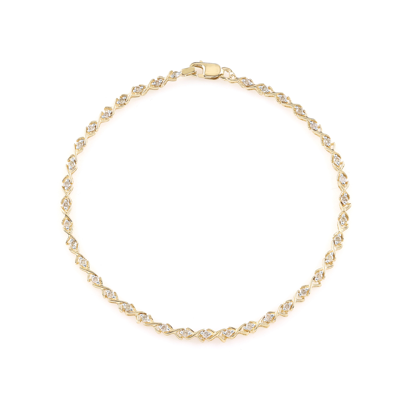 I2 Schokoladen-Brillant-Silberarmband