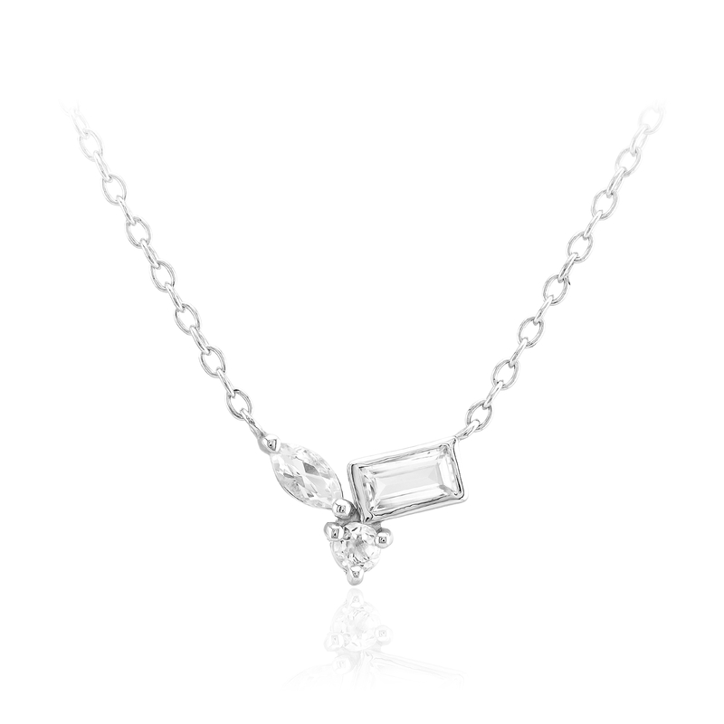 Weißer Topas-Silbercollier
