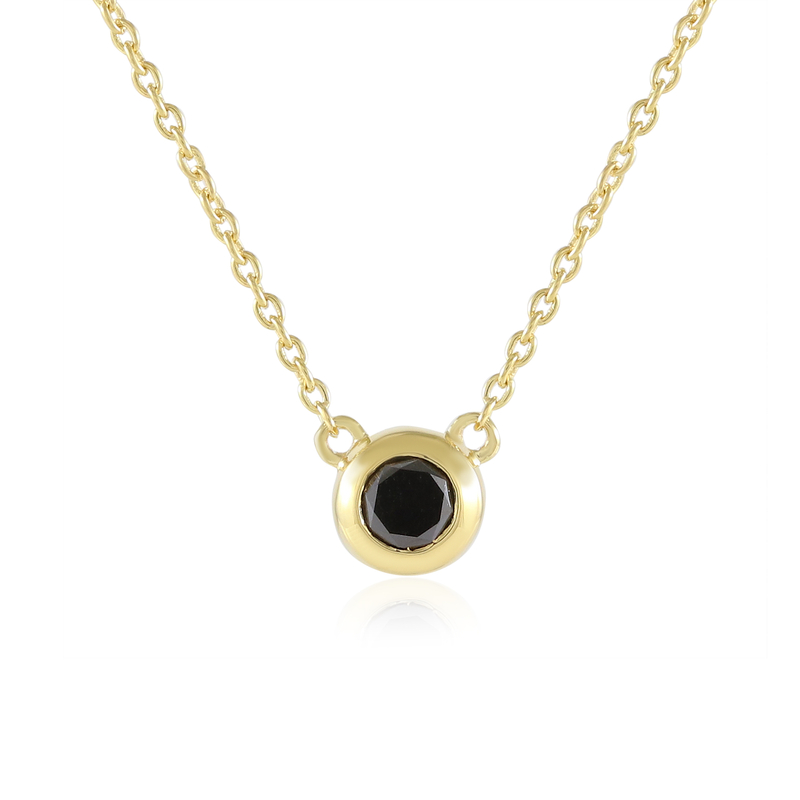 Schwarzer Brillant-Silbercollier