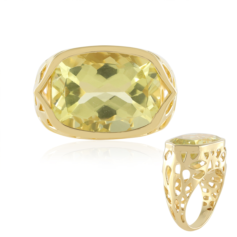 Ouro Verde-Quarz-Silberring (Ornaments by de Melo)