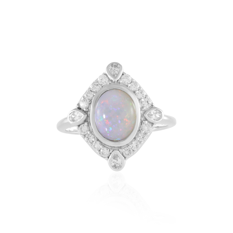 Australischer Opal-Silberring