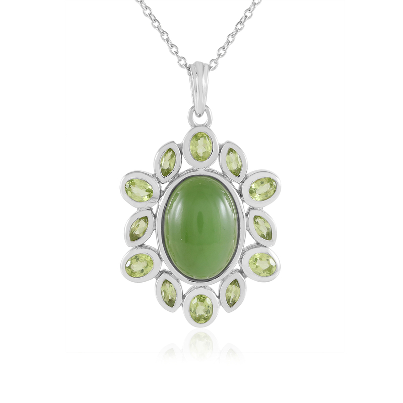 Kanadische Jade-Silberhalskette