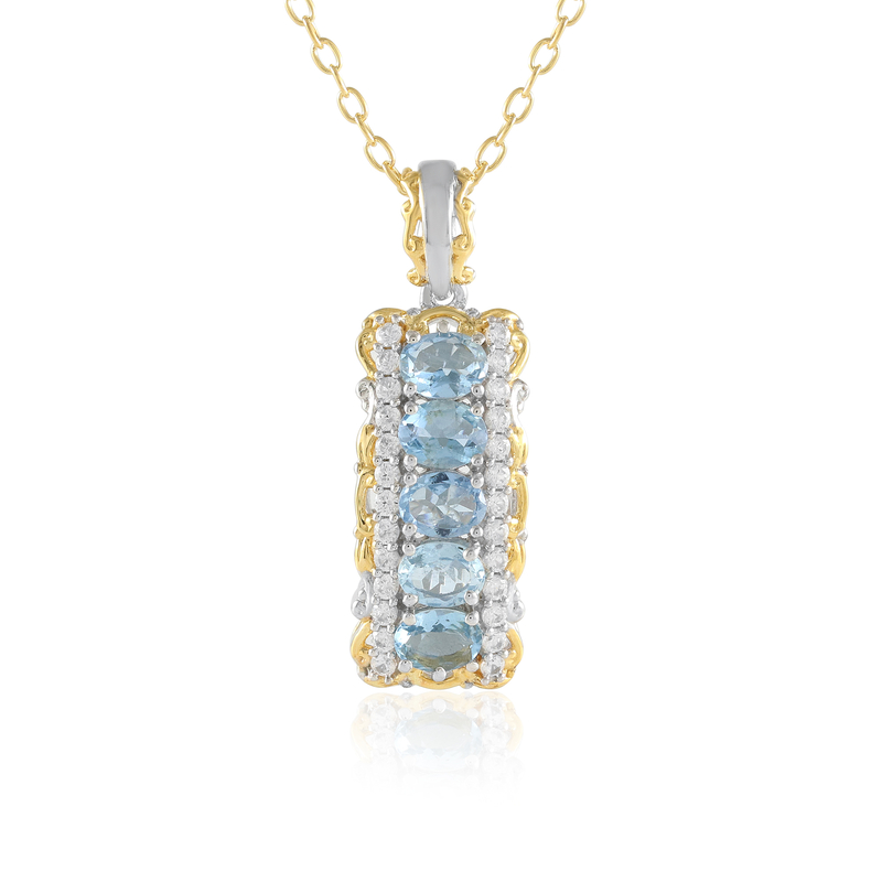 Aquamarin-Silberhalskette (Gems en Vogue) Unkategorisiert online kaufen