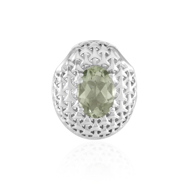 Grüner Amethyst-Silberanhänger (MONOSONO COLLECTION)