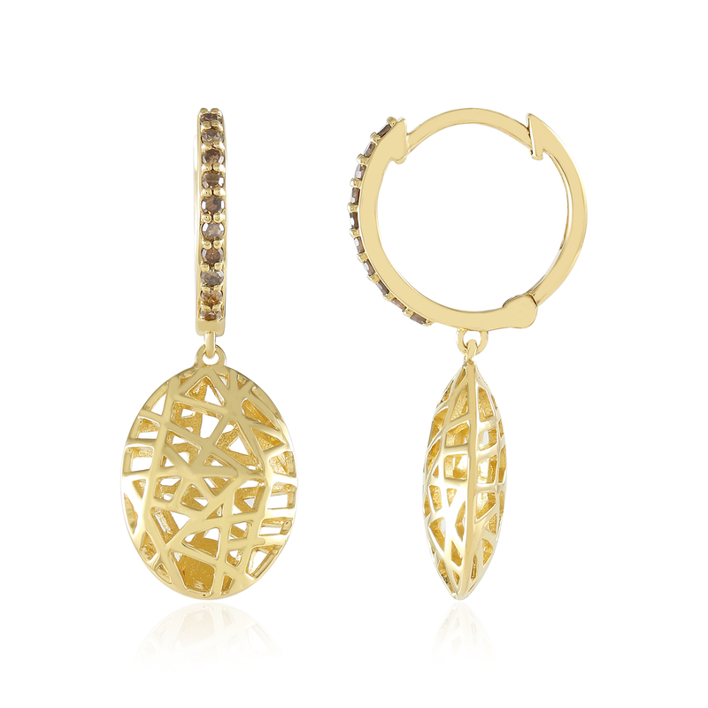 I2 Champagner-Diamant-Silberohrringe (Ornaments by de Melo) Unkategorisiert online kaufen