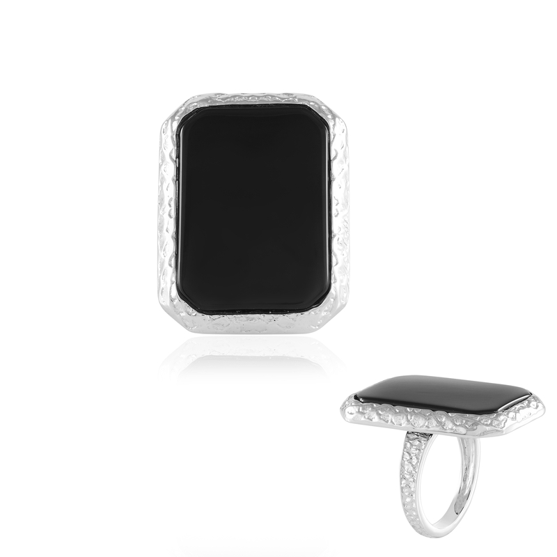 Schwarzer Onyx-Silberring (MONOSONO COLLECTION) Unkategorisiert online kaufen
