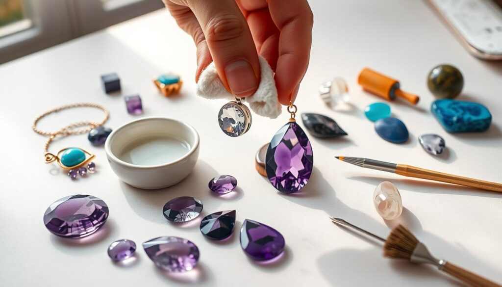 Halbedelstein Schmuckpflege