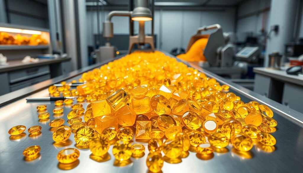 Moderne Verarbeitungstechniken gelbe Edelsteine