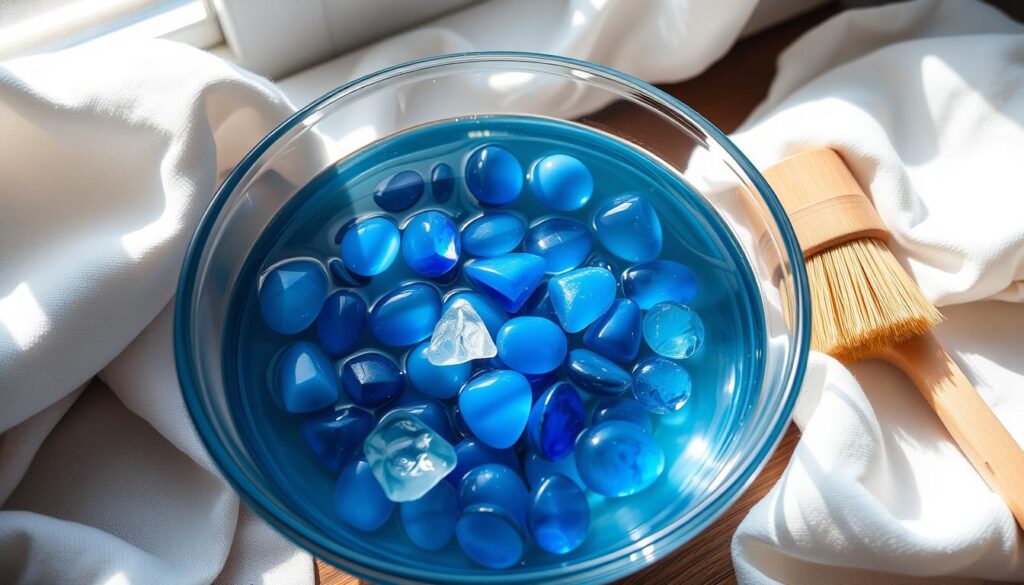 Reinigung blauer Edelsteine