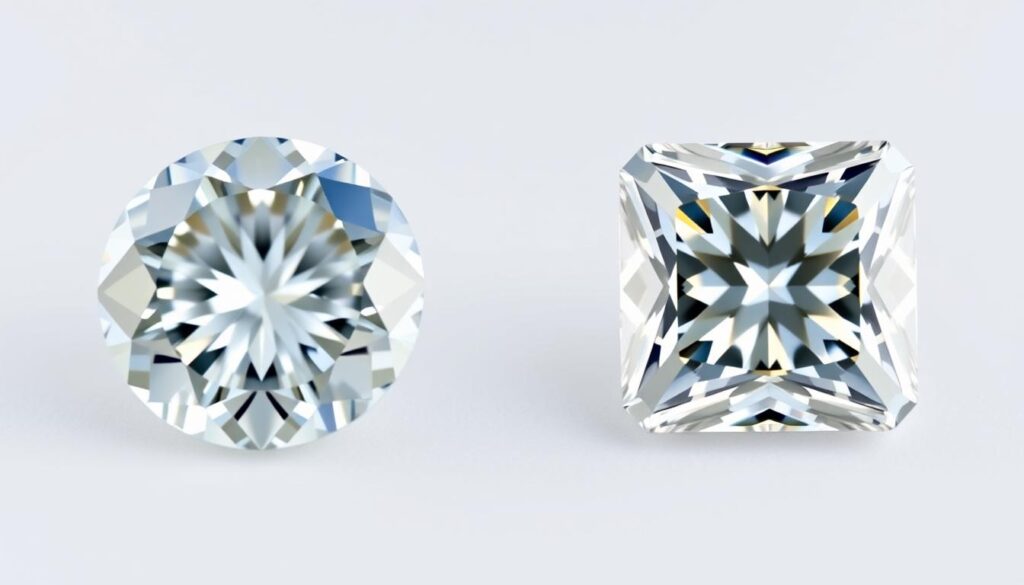 Schliffarten weißer Saphir vs Diamant