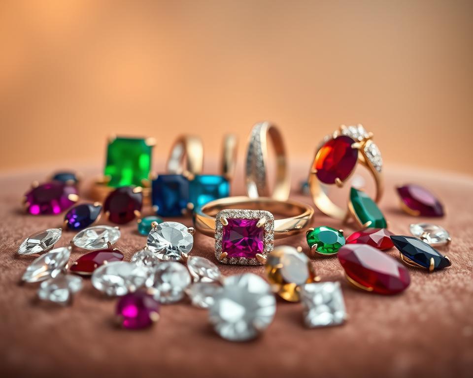 Klassische Edelsteine für Hochzeitsringe