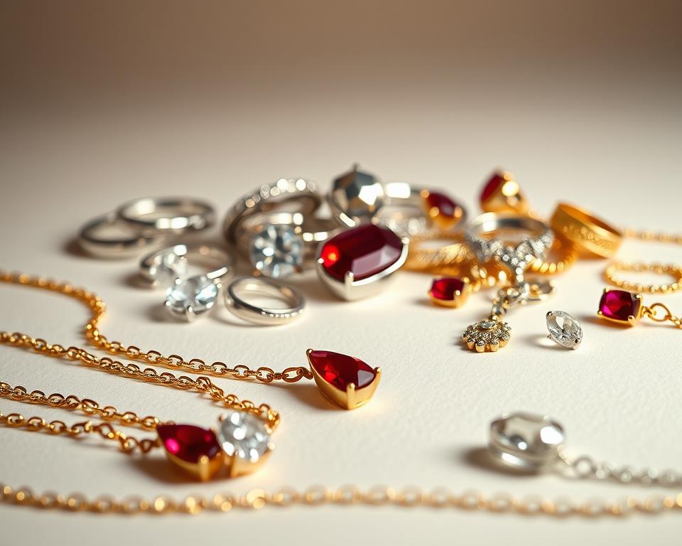 Edelmetalle und Edelsteine für Halsketten